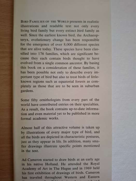 Bird Families of The World - Consultant Editor : Dr. C.J.O. Harrison  (Hardcover)