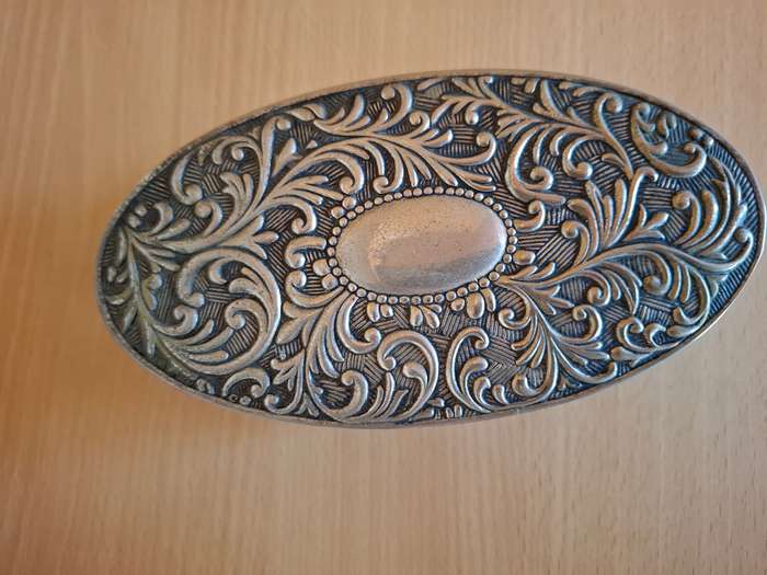 Oval Shaped Silver Plated Jewellery Box