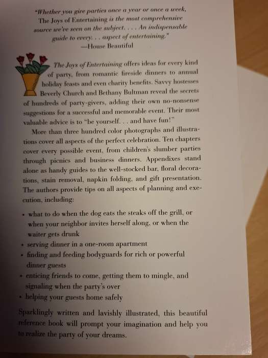 The Joys of Entertaining : Beverly Reese Church, Bethany  Ewald Bultman (Paperback)