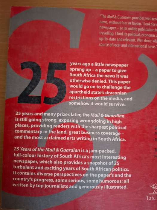 25 Years of The Mail & Guardian Edited by Shaun De Waal  (Paperback)