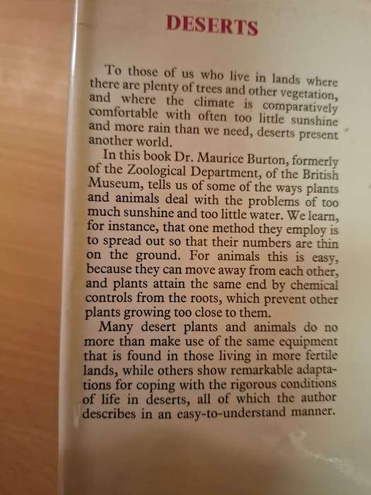 The True Book About Deserts : Dr. Maurice Burton  (Hardcover)