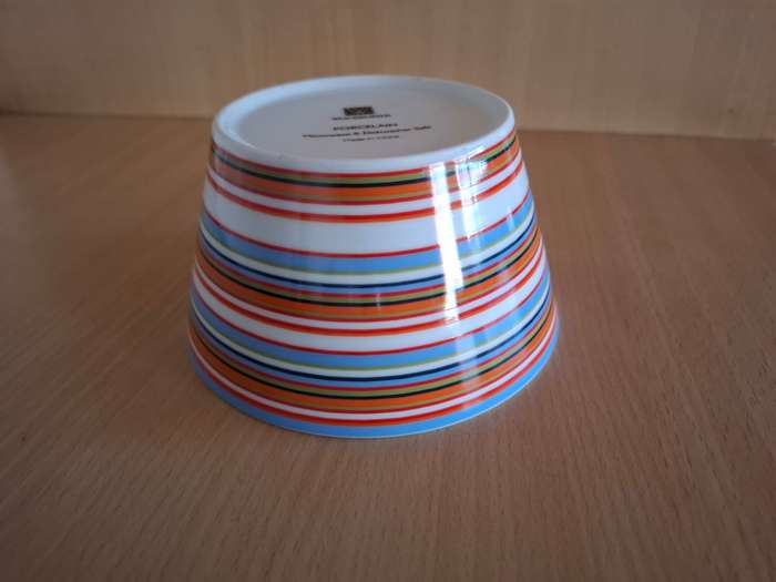 Round Stripe Ceramic Bowl - width 14cm height 7cm