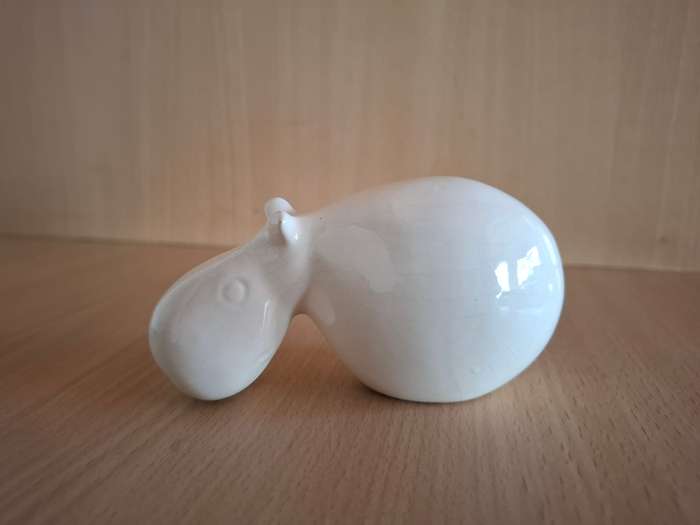 Small Ceramic Hippo Figurine - 12cm x 6cm