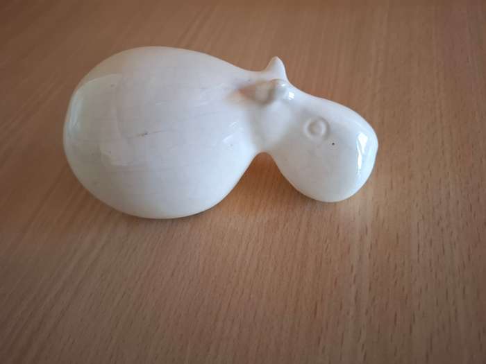 Small Ceramic Hippo Figurine - 12cm x 6cm