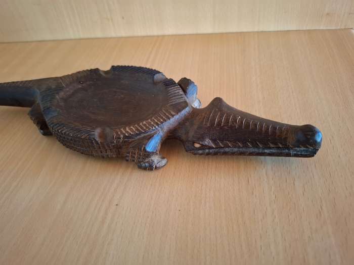 Wooden Alligator Figurine Ashtray - 36cm x 10cm