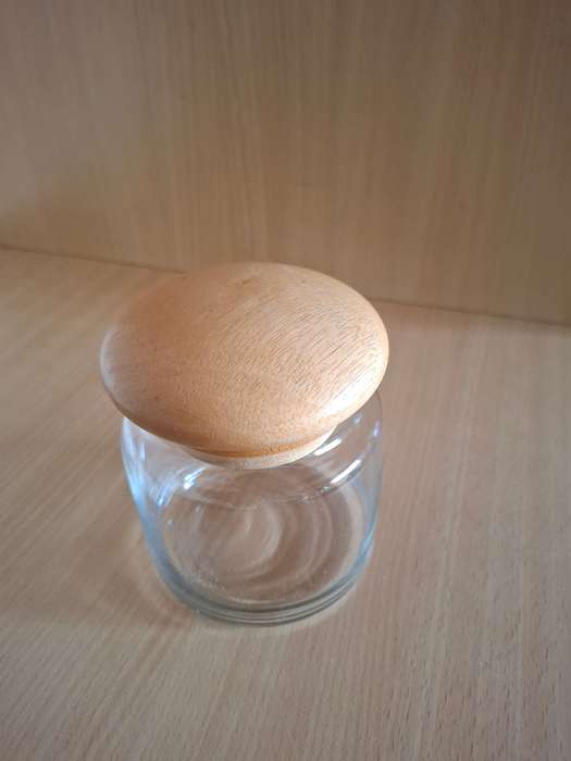 Round Glass Storage Jar - width 10cm height 10cm