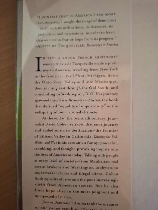Chasing The Red, White and Blue - A Journey  in Toquevillie`s Footsteps : David Cohen  (Hardcover)