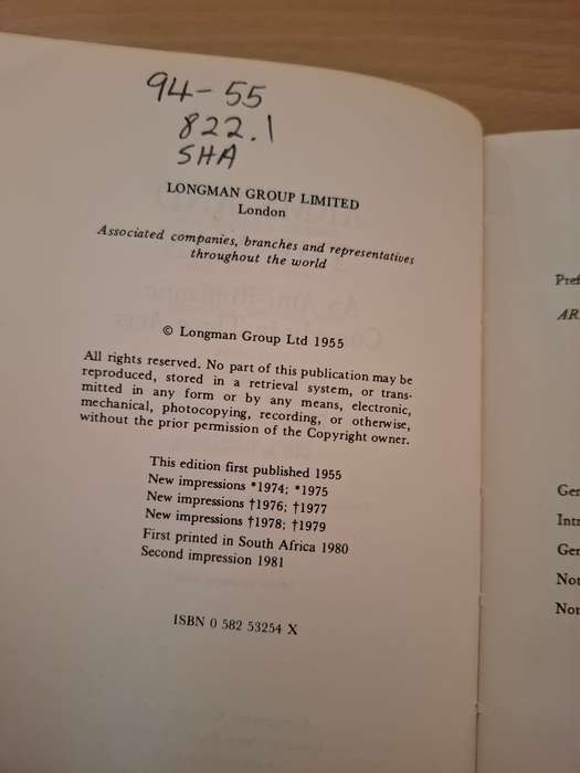 Arms and the Man (An Anti-Romantic Comedy in Three Acts by Bernard Shaw (Paperback)