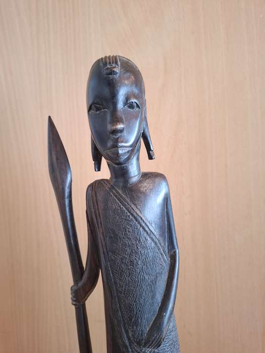 Set of 2 Wooden African Figurines  (35cm x 10cm)