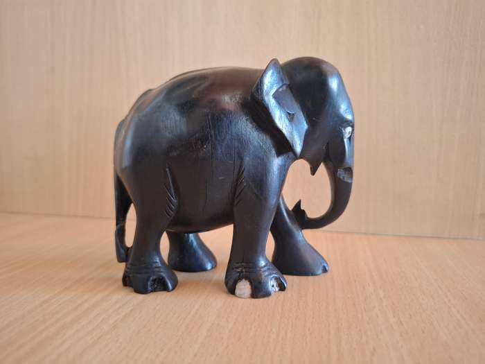 Set of 3 Wooden Elephant Figurines