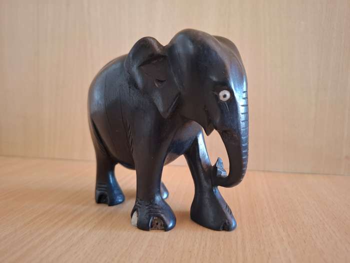 Set of 3 Wooden Elephant Figurines