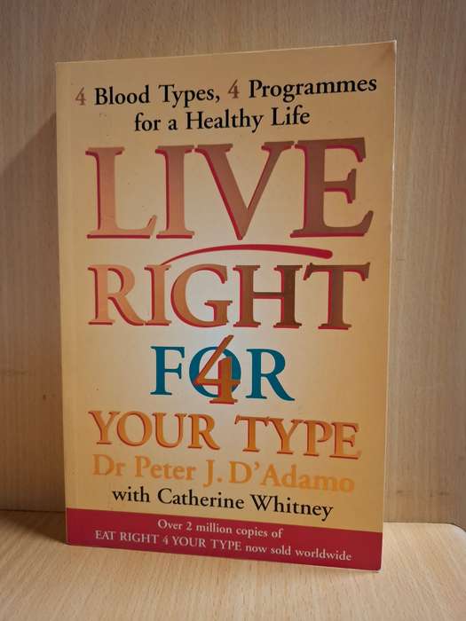 Live Right For Your Type : Dr Peter J. D`Adamo  (Paperback)