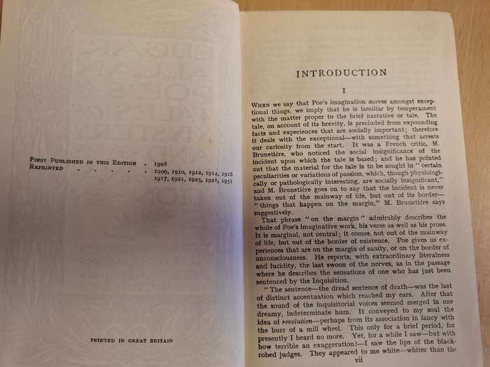 Poe`s Tales of Mystery and Imagination Edited by Ernest Rhys