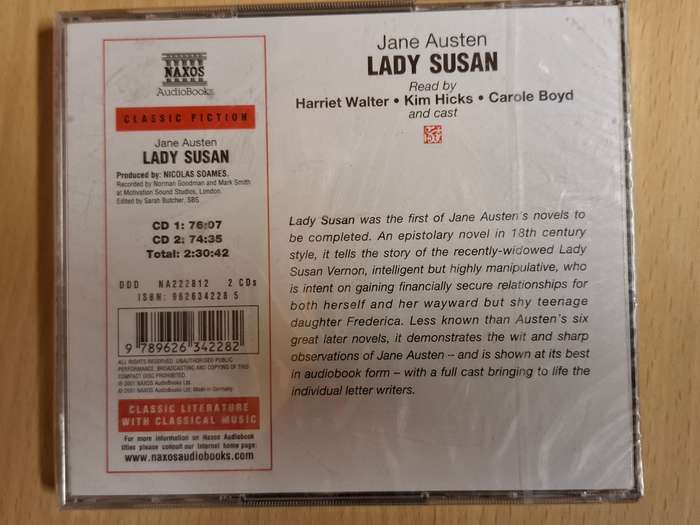 Lady Jane by Jane Austen Read by Harriet Walter, Kim Hicks, Carole Boyd (CD) NEW CONDITION