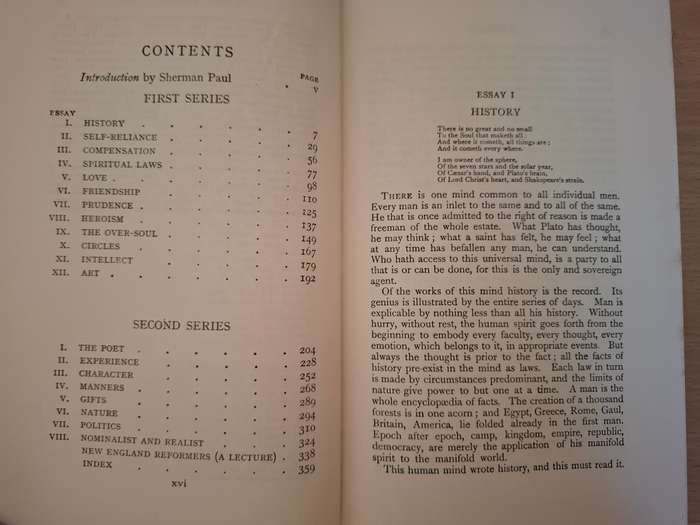 Emerson`s Essays - Introduction by Sherman Paul  (Hardcover)