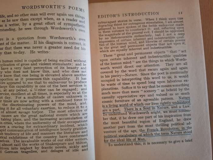 Selections from Wordsworth Edited by D.C.Somervell (Hardcover)
