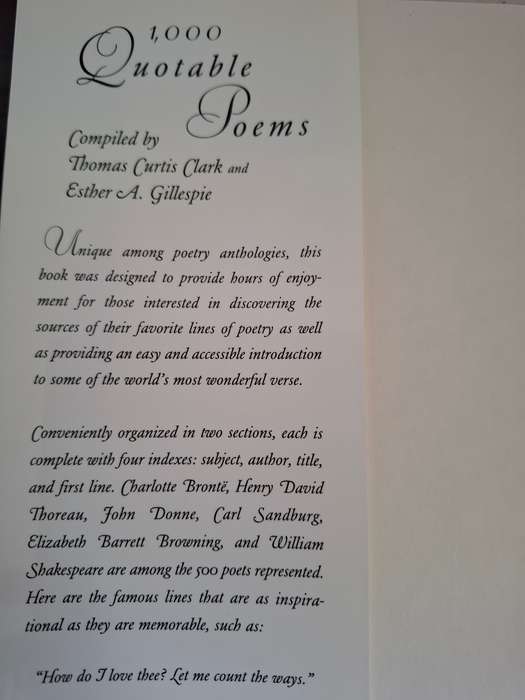 1000 Quotable Poems : Thomas Curtis Clark and Esther A. Gillespie  (Hardcover)