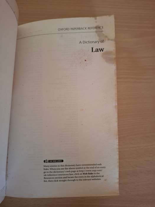 Oxford Dictionary of Law  (Paperback)