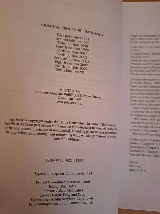 Juta - Criminal Procedure Handbook  (Tenth Edition)