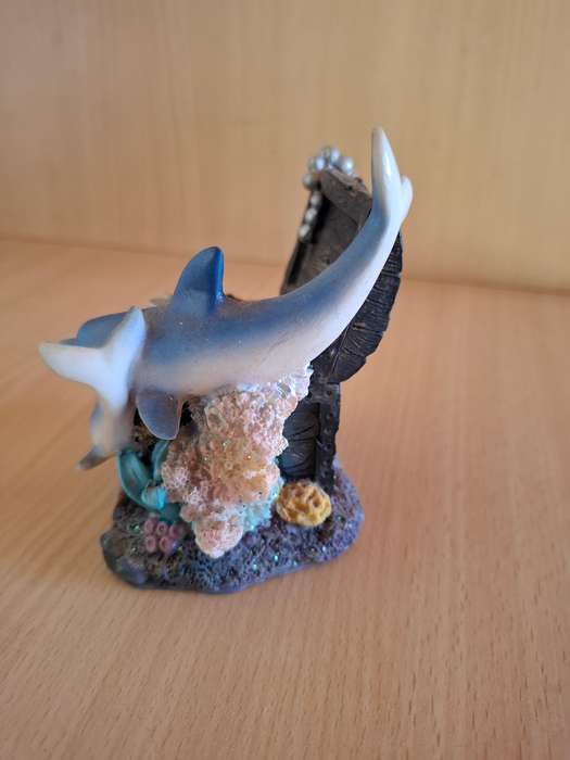 Small Dolphin Figurine/Treasure Chest Ornament - width 9cm height 9cm