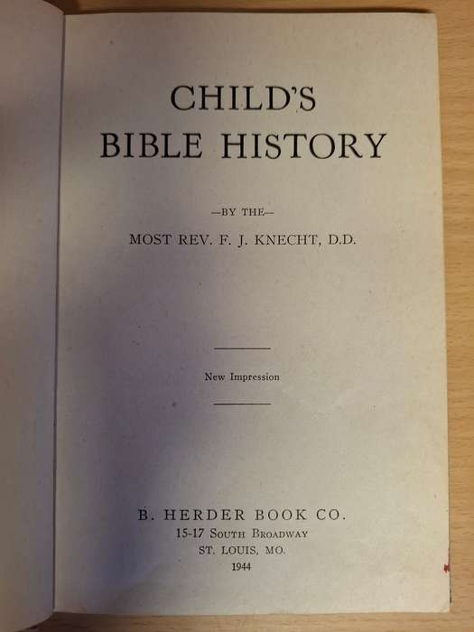 Child`s Bible History - Knecht (Hardcover)