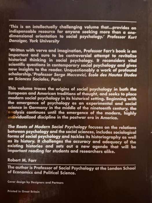 The Roots of Modern Social Psychology : Robert M. Farr  (Paperback)