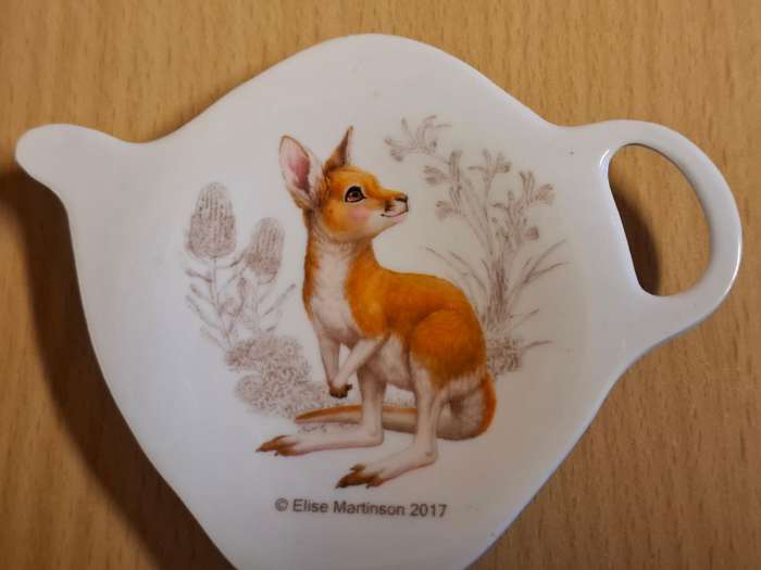 Small Melamine Teabag Holder - Kangaroo  (9cmx 7cm)