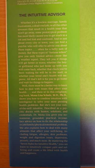 The Intuitive Advisor - A Psychic Doctor Teaches You How to Solve Your Health Problems: M.L Schulz