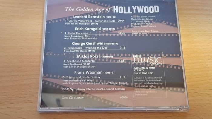 The Golden Age of Hollywood - Film Music by Bernstein, Korngold, Gershwin, Waxman - CD