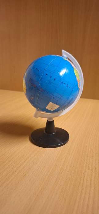Small Plastic World Globe - height 14cm width 10cm