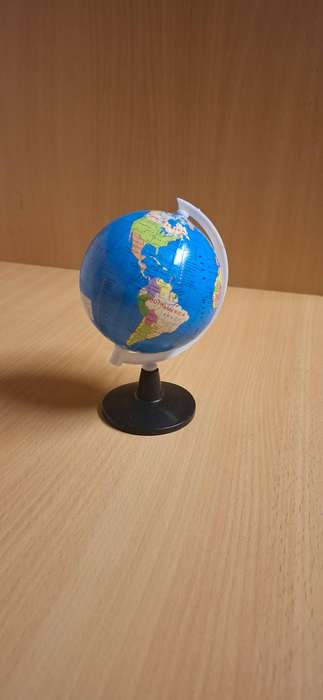 Small Plastic World Globe - height 14cm width 10cm