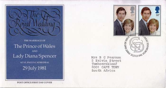 Great Britain, Scott #950,951,1981,FDC,England to South Africa