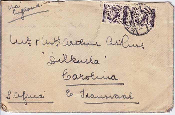 Austria, Cover to Transvaal South Africa via England