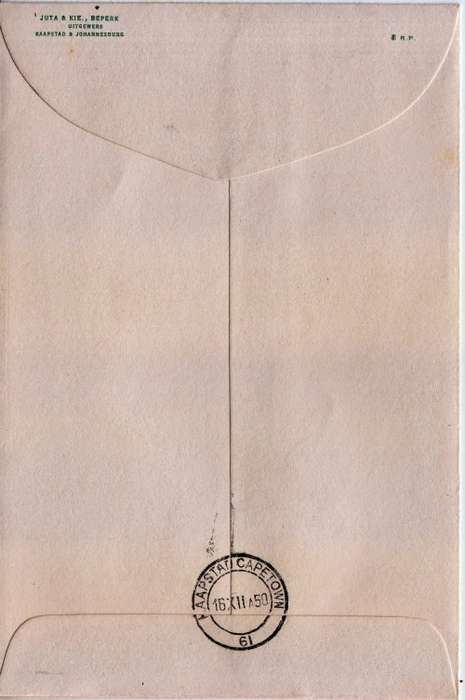 Union,1950,FDC,In commemoration of the Voortrekkers