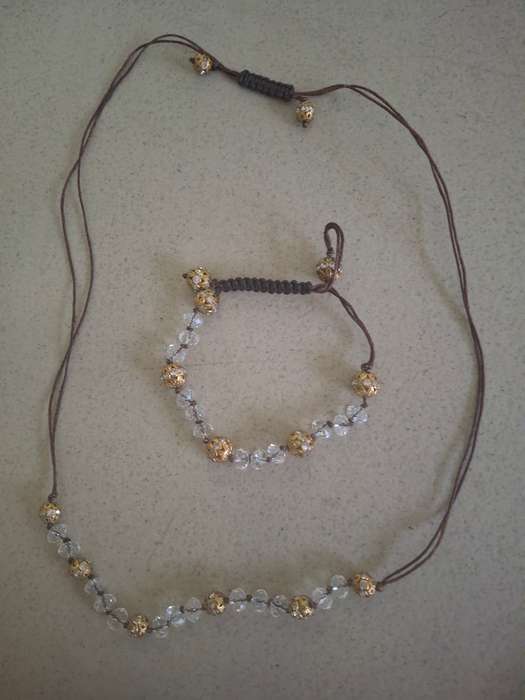 Costume crystal style necklace and bangle set