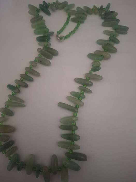 Green gem semi precious necklace