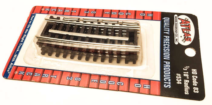 ATLAS: HO CODE 83 CURVED TRACK - 1/3 Section - 18" Radius - 4pcs #534
