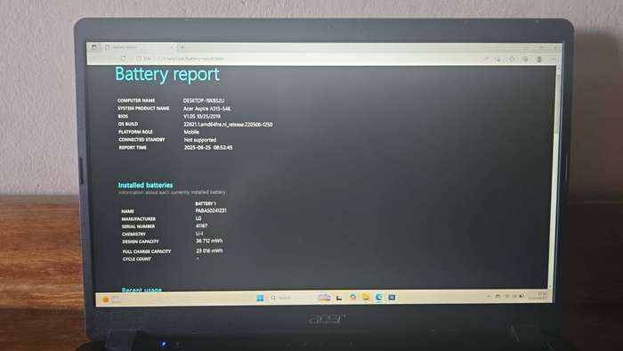 Acer Aspire a315-54k, Intel 8th Gen i3, 12gb Ram, 256gb SSD