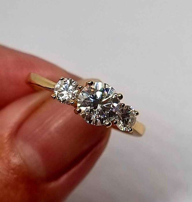 Sterling Silver Moissanite Trilogy Ring