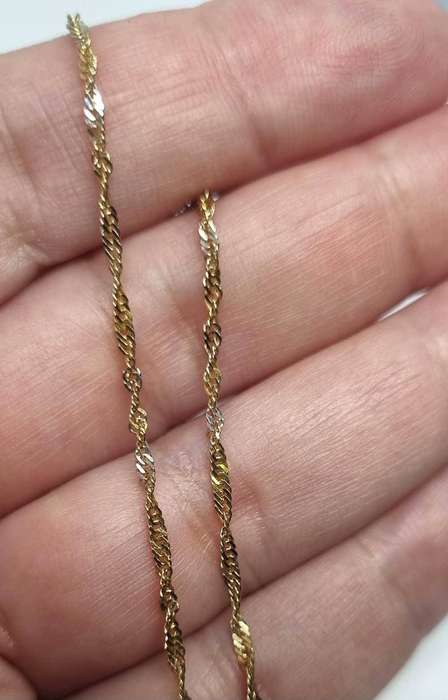 9ct Yellow and White Gold Singapore Twist Bracelet