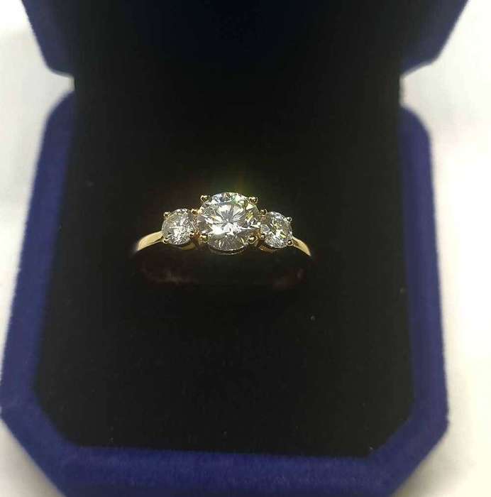 Sterling Silver Moissanite Trilogy Ring