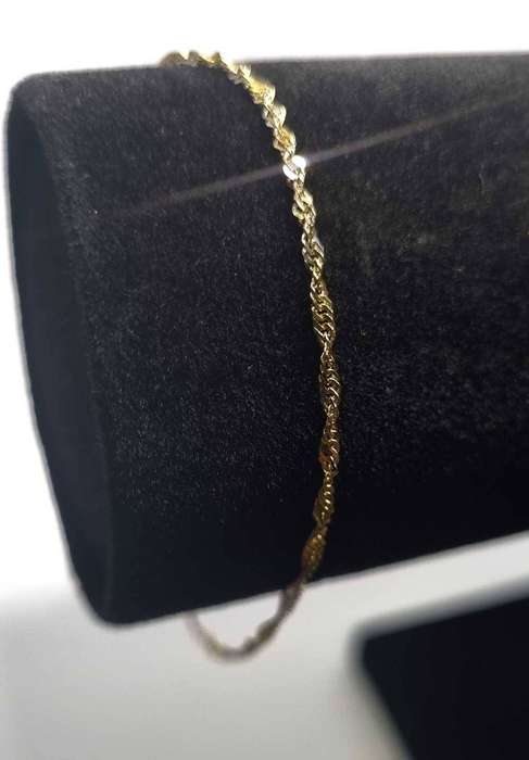 9ct Yellow and White Gold Singapore Twist Bracelet
