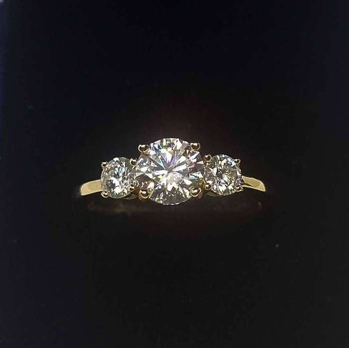 Sterling Silver Moissanite Trilogy Ring