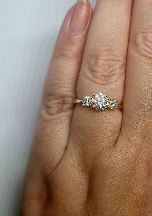 Sterling Silver Moissanite Trilogy Ring