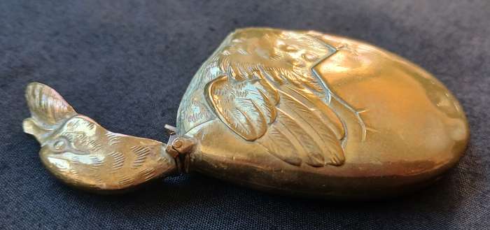 VINTAGE BRASS VESTA CASE WITH A FACE OF A DUCK                   " STUNNING "