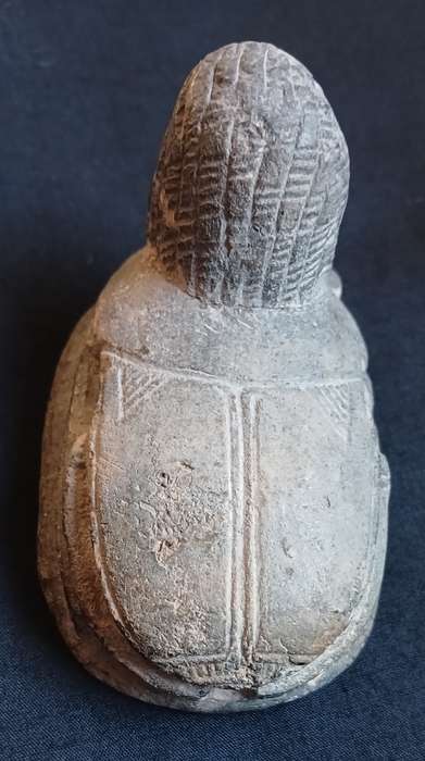 Egyptian Sphinx Headed Pottery Scarab Seal