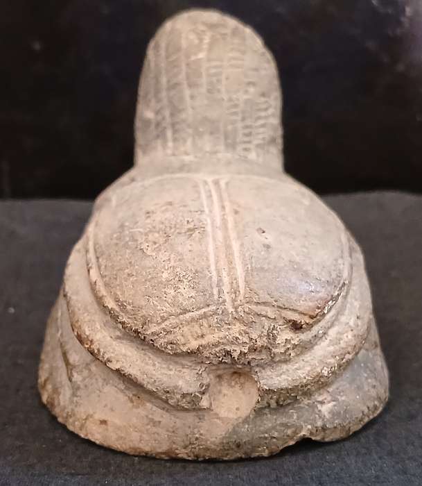 Egyptian Sphinx Headed Pottery Scarab Seal