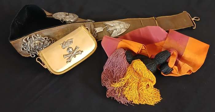 WW2 ITALY ----- Bandolier With Case for Artillery High Uniform Of The Royal Italian Army & Sash