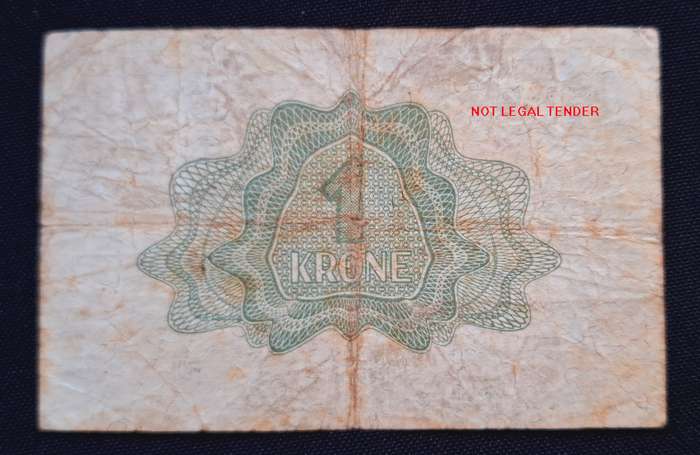 NORWAY   1948 NORGES BANK EN KRONE   Serial Number Z.0022585   Replacement Note          N3