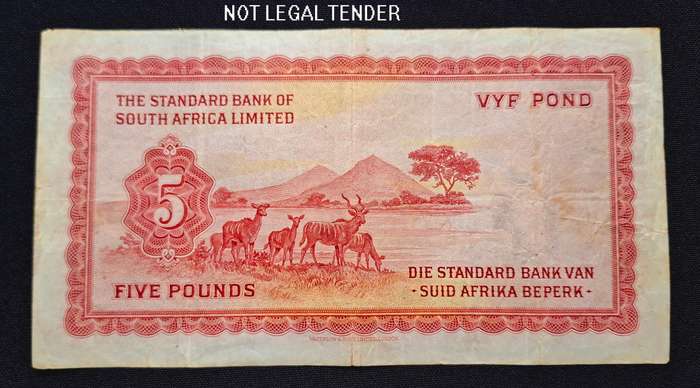 The Standard Bank Of South Africa Limited WINDHOEK Five Pounds 20TH NOV 1958         NN3